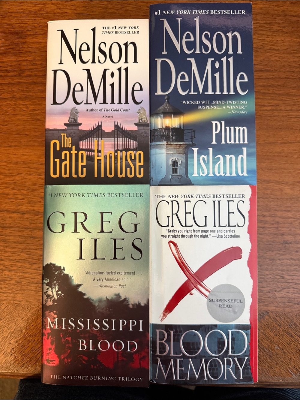 Nelson DeMille & Greg Iles 4 Paperback Book Lot